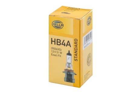 Лампа розжарювання, HB4A 12V 51W P 22d HELLA 8GH 005 636-201