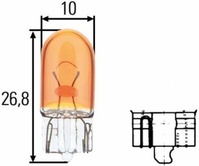 Автолампа Behr Standard WY5W W2,1x9,5d 5 W желтая HELLA 8GP003594541