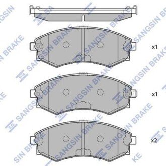 Комплект гальмівних колодок з 4 шт. дисків Hi-Q (SANGSIN) SP1054-F