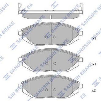 Комплект гальмівних колодок з 4 шт. дисків Hi-Q (SANGSIN) SP1392