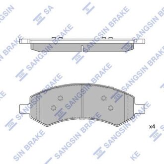 Колодки гальмівні дискові (комплект 4 шт) Hi-Q (SANGSIN) SP1785