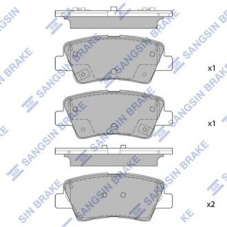 Комплект гальмівних колодок з 4 шт. дисків Hi-Q (SANGSIN) SP1851 (фото 1)