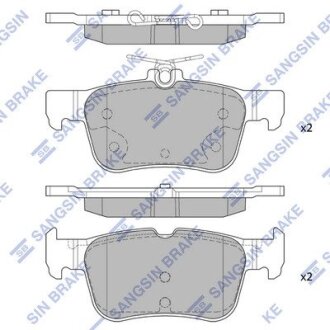 Комплект гальмівних колодок з 4 шт. дисків Hi-Q (SANGSIN) SP1919