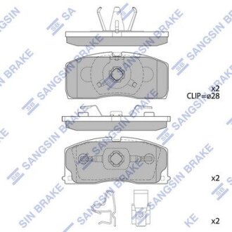 Колодки гальмівні дискові Hi-Q (SANGSIN) SP2154