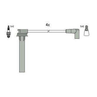 HUCO BMW Комплект проводІв високої напруги MINI (R52) One 04-07, CHRYSLER NEON II 2.0 16V 99-06 HITACHI 134269