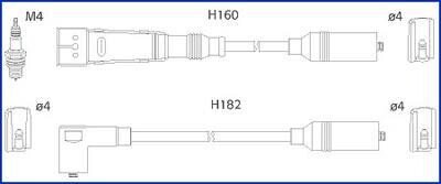 HUCO VW К-кт високовольтних проводІв Audi 100,A6 2.0 90- HITACHI 134717 (фото 1)