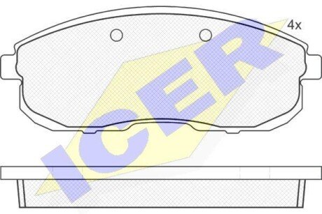 NISSAN гальмівні колодки передн.Tiida 04-,Juke 14-,Maxima QX ICER 181100