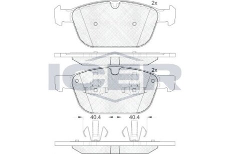 Комплект гальмівних колодок (дискових) ICER 181920 (фото 1)