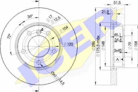 Диск гальмівний ICER 78BD0674-2