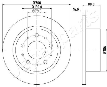 CITROEN диск гальмів.задн.Jumper,Fiat Ducato,Peugeot Boxer 2.2/2.0HDI 06- JAPANPARTS DP-0217