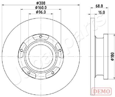 FORD диск гальм задн. Transit 12- JAPANPARTS DP-0312C (фото 1)