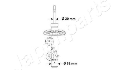 CITROEN Амортизатор правий C3 AIRCROSS 1.2-1.6 17-, C4 CACTUS 1.2-1.6 14-, OPEL CROSSLAND X 1.2/1.6 17-, PEUGEOT 2008 1.2 15- JAPANPARTS MM-00975