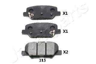 MITSUBISHI колодки гальм.задні Outlander 12-, ASX, CITROEN C4 Aircross, MAZDA 6 JAPANPARTS PP-315AF