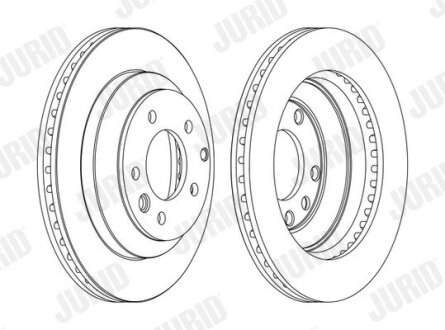 VW Диск тормозной задн. (330*28) Audi Q7,Touareg,Porsche Cayenne 02- Jurid 562393JC-1