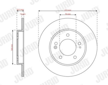 HYUNDAI диск гальмівний i30, KIA CEED 18- Jurid 563614JC