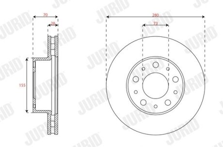 CITROEN диск гальмівний передн.Jumper,Fiat Ducato,Boxer 06- Jurid 563716JC