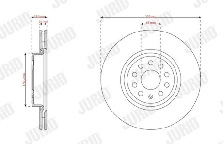 VW Гальмівний диск передній ID.3 (E11) 19- Jurid 563746JC