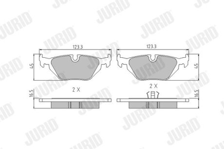 BMW гальмівні колодки задні 3 E36,Z3/4 90- Jurid 571527J