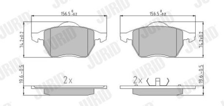 Колодки гальмівні передні SHARAN,FORD GALAXY 95- Jurid 571900J