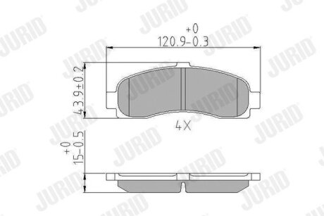 Колодки гальмівні передні MICRA 92- Jurid 572257J