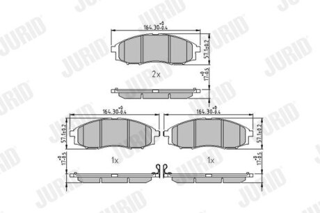 NISSAN гальмівні колодки передн. Navara 02- Jurid 572551J