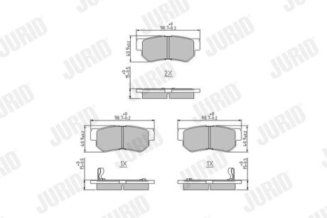 Тормозные колодки задн. KIA Soul Jurid 572557J (фото 1)