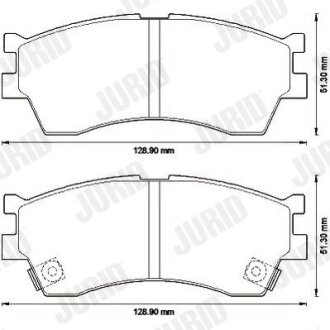 KIA гальмівні колодки передн.Carens,Clarus 1,8i 16V/2,0i 16V Jurid 572560J