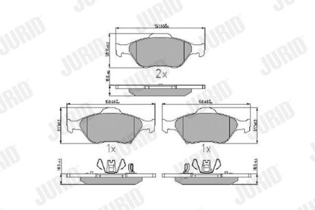 TOYOTA гальмівні колодки передн. Yaris 05- Jurid 572576J