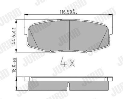 Колодки гальмів. задн. TOYOTA Land Cruiser 4.7/4.5d 08- Jurid 572597J