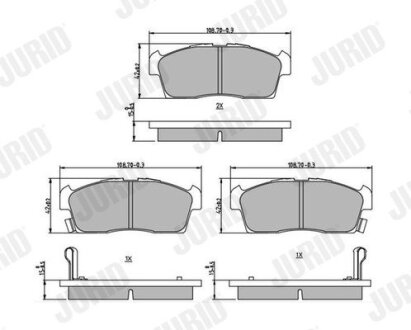 SUZUKI Гальмівні колодки передн. Ignis 03-,Daihatsu Sirion, Charade Jurid 572611J