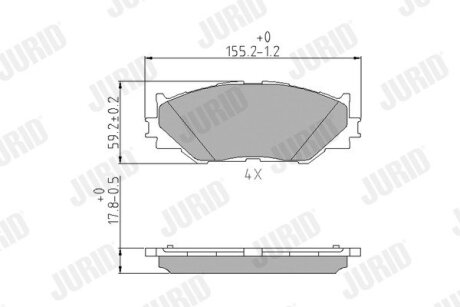 LEXUS колодки гальмівні передні IS 250 05- Jurid 572620J