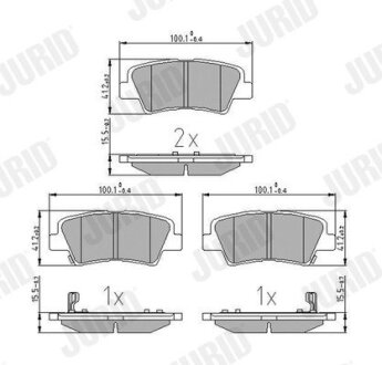 KIA гальмівні колодки задн.Carens,Ceed,Soul,Hyundai i10,20,30,40,Tucson Jurid 572629J