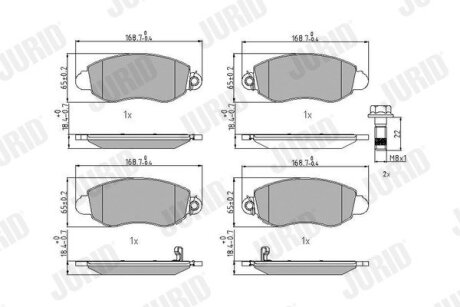 FORD гальмівні колодки передні TRANSIT 00- Jurid 573015J