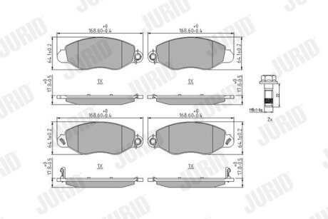 FORD колодки гальмівні передні TRANSIT 2.0 00- Jurid 573110J