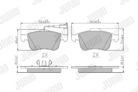 FIAT гальмів.колодки передн.Alfa Romeo 159 05- Jurid 573173J