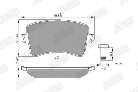 Гальмівні колодки задн. AUDI A4,A5,Q5 07- Jurid 573259J