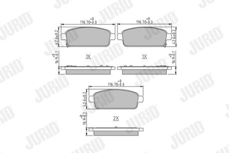 OPEL Гальмівні колодки задн.Astra J,Mokka,Zafira,Chevrolet Cruze 09- Jurid 573335J