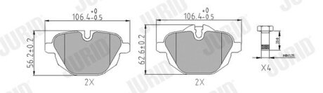 BMW гальмівні колодки задн.5 F10, X3 10- Jurid 573352J