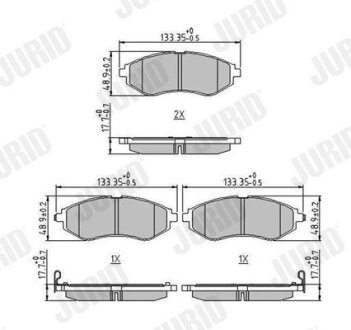 CHEVROLET Гальмівні колодки передн. Aveo 05- Jurid 573371J