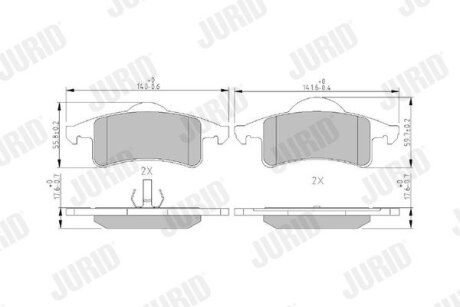 JEEP гальмівні колодки задн.Grand Cherokee 98- Jurid 573374J