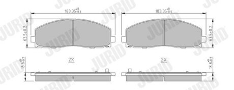 FIAT гальмівні колодки передн.Freemont,Chrysler Grand Voyager V,Lancia 2.0/3.6 11- Jurid 573411J