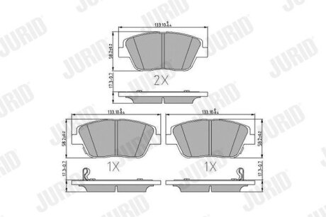 HYUNDAI гальмів.колодки передн. NF,Kia Optima 09- Jurid 573462J (фото 1)