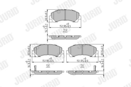 ISUZU Колодки торм. передн.D-Max I,II Jurid 573467J