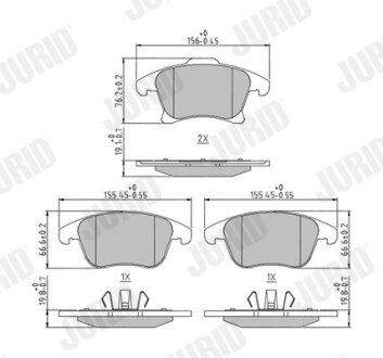 FORD колодлки гальм. передн. Mondeo 14-, Galaxy, S-Max 15- Jurid 573674J