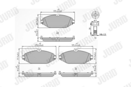 DB колодки гальм. передні W205/W213 Jurid 573692J