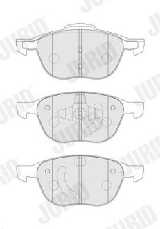 FORD гальмівні колодки передн.C-Max,Focus II,III,Kuga I,II Mazda 3,5,Volvo 03- Jurid 573753J (фото 1)