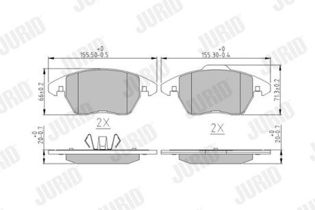 AUDI гальм колодки передн. A1 1.8 TFSI 15-18, SEAT IBIZA IV SC 1.8 TSI Cupra 15-16, VW BEETLE 2.0 TDI 14-18 Jurid 573852J