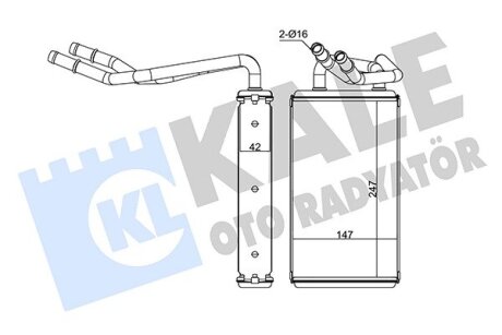 FORD Радіатор опалення Transit 00- Kale 163900