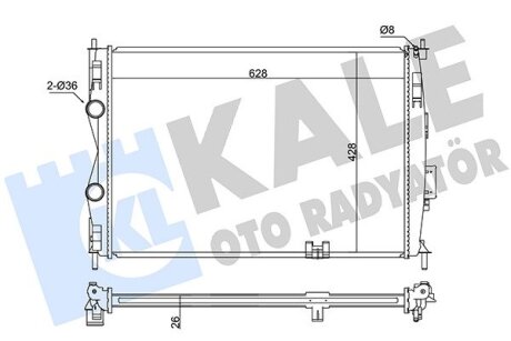 NISSAN Радіатор охолодження двиг. Qashqai 2.0dCi 07- Kale 342060