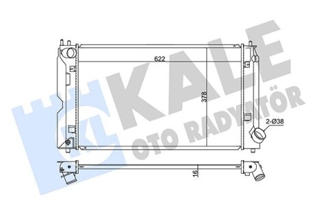 TOYOTA Радіатор охолодження двиг. Avensis,Corolla 1.4/2.0 D-4D 02- Kale 342205 (фото 1)